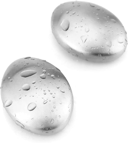 LEEFONE 2 PCS Stainless Steel Soap, Magic Metal Odor Remover Bar Eliminating Smells Like Fish Onion Garlic Scents from Hands and Skin, Suitable for Kitchen