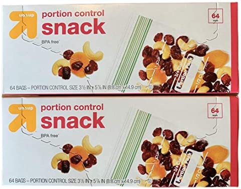 Portion Control Snack Bags (BPA free) ~ 3 1/2" x 5 7/8" ~ (64 bags x 2 = 128 bags)