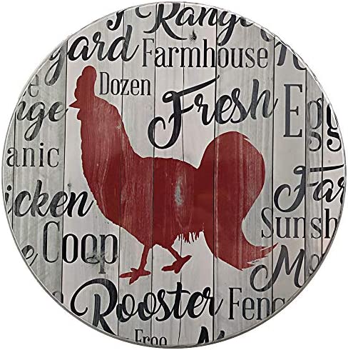 Chicken Decor Stove Burner Covers Rooster Kitchen Decor in a Farmhouse Chicken Sign Style - Set of 4
