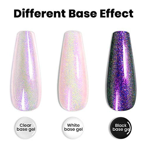 RARJSM Pearl Gel Nail Polish, Mermaid Nailpolish Shell Glimmer Shiny Shimmers Gel Polish Purple Sparkle Shiny Clear Pastel Nail Gel UV LED Curing Required 1Pcs 7.5ML