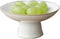 WENSHUO Moon White Glaze Ceramic Plate, Dessert Dish with Pedestal, Trifle/Fruit, Asian Style