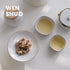 WENSHUO Moon White Glaze Ceramic Plate, Dessert Dish with Pedestal, Trifle/Fruit, Asian Style