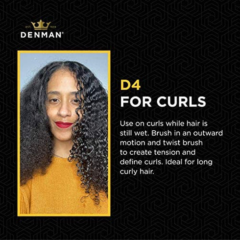 Denman Classic Styling Brush 9 Row - D4 - Hair Brush for Separating, Shaping & Defining Curls - Blow-Drying, Styling & Detangling Brush – Black
