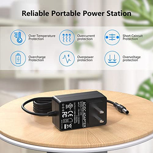 Replacement Halo Bolt Charger Cord, 14V Wall Adapter for Halo Bolt 57720, Halo Bolt 58830, Halo Bolt ACDC Wireless, Bolt Air Portable(126510) Car Jump Starter Charger