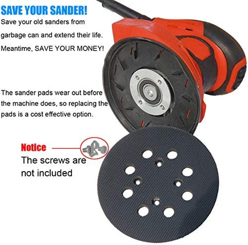 5" Hook and Loop Sander Pad for Milwaukee 6021-21, 6034-21 Random Orbit Sanders - Replacement for Pad Part Number 51-36-7100 - with Extra Hard Backing