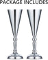 2 Pcs Tabletop Silver Metal Wedding Flower Trumpet Vase Table Decorative Centerpiece Artificial Flower Arrangements for Anniversary Ceremony Party Birthday Event Aisle Home Decoration (Silver)