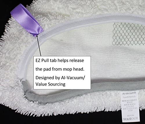 Bissell Microfiber Power Steamer Mop Pad Fits 1940A, 1940Q, 1940T, 1940W, 19402, 19404,19408, 1440 Series, by AI-Vacuum (4),White