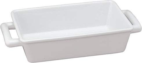 HIC Oblong Rectangular Baking Dish Roasting Individual Lasagna Pan, Fine White Porcelain, 8.5-Inches x 5.5-Inches x 2.5-Inches