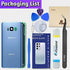 LUVSS Rear Glass for Samsung Galaxy S8 SM-G950 Back Glass Panel Replacement + Camera Glass Cover Case Housing + Repair Manual DIY Tools Kit (Black)