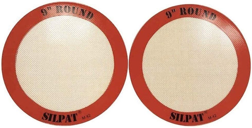 Silpat Round Cake Liner Non-Stick Silicone Baking Mat, 9", Orange, Pack of 2