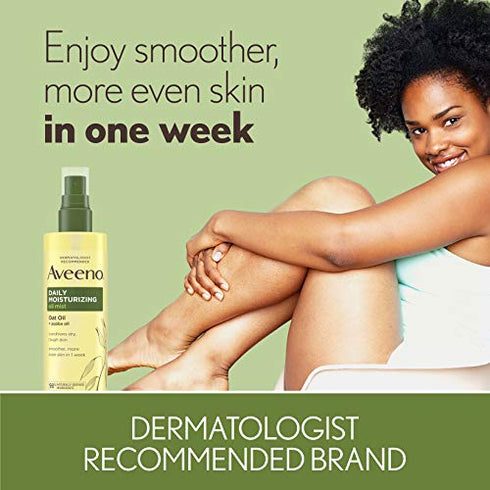 Aveeno Daily Moisturizing Dry Body Oil Mist with Oat and Jojoba Oil for Dry, Rough Sensitive Skin, Nourishing & Hypoallergenic Body Spray, Paraben-, Silicone- & Phthalate-Free, 6.7 fl. Oz