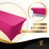 Fuchsia 6ft Tablecloth Rectangular Spandex Linen - Table Cloth Fitted Cover for 6 Foot Folding Table, Wedding Linens Banquet Cloths Rectangle Covers