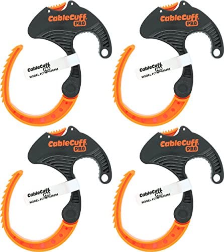 Cable Cuff PRO (4 Pack: 4x Medium 2 Inch Diameter) Adjustable, Reusable, Cable Tie Replacements for Extension Cords or Electronics