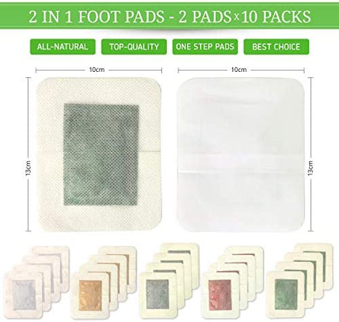 Samsali Foot Pads, 20 Bamboo DeepCleansing Sleep Patch, Upgraded 2 in 1 Aroma DetoxFoot Patches for Better Sleep, Rapid Foot Care, Foot Pads for Women and Men Foot Care, 20 Pads