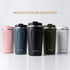 Lungogo Insulated Coffee Mug Travel Vacuum Coffee Cup Stainless Steel Double walled Reusable Coffee Tumbler with Leakproof Lid for Hot & Cold Drinks, 480 ML Black