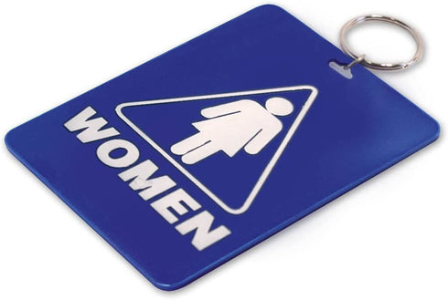 Lucky Line - Women's Restroom Pass Key Tag, Plastic with Split Key Ring Keychain Identifier for Restaurant, Office, Gas Station, 1 Per Pack (53001)