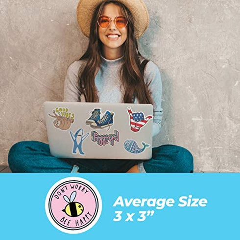 Five and 2 100 Pack Water Bottle Stickers Waterproof Stickers VSCO Stickers, Hydroflask Stickers Waterproof, Laptop Stickers, Vinyl Stickers for Water Bottles and Hydro Flask Stickers for Kids