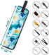 Beautyflier Universal Curling Iron Cover Sleeve, Canvas Heat-Resistant Curling & Flat Iron Holder, Flat Iron Curling Wand Travel Cover Case Bag Pouch for Travel, Gym, or Home (Flower White)