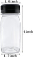 24 Pcs 4 Ounce Plastic Juice Bottles, Reusable Bulk Beverage Containers for Juice, Milk and Other Beverages, Black lid