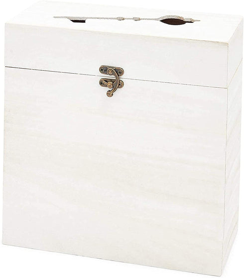 Juvale Rustic Card Box for Wedding (White, Pack of 1)
