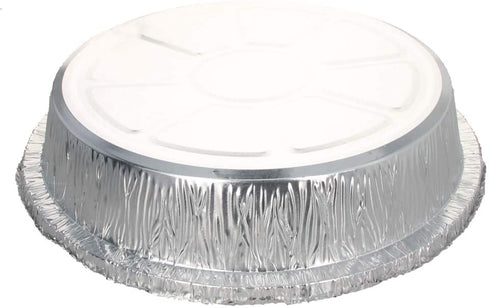 50 Pack Round Aluminum Foil Pans Disposable Containers with Straight Walls for Storing, Baking, Meal Prep Reheating Freezer Oven Safe