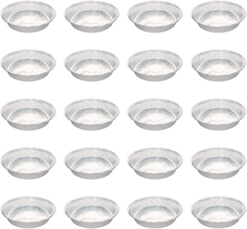 50 Pack Round Aluminum Foil Pans Disposable Containers with Straight Walls for Storing, Baking, Meal Prep Reheating Freezer Oven Safe