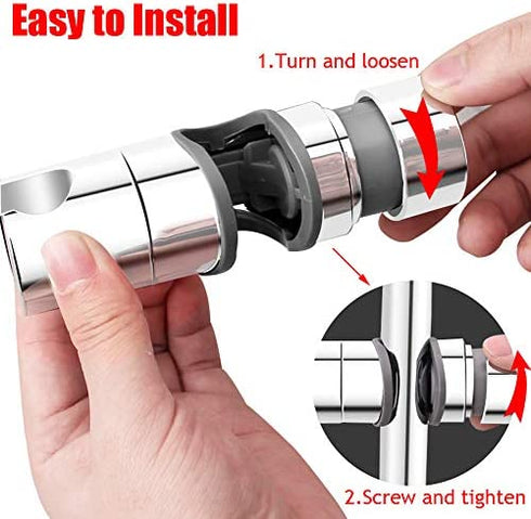 Kaxich Replacement Hand Shower Bracket for Slide Bar 18-25MM Adjustable Rail Shower Head Holder, Chrome Finished
