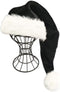 Black and White Deluxe Adults Santa Hat for Black Christmas Theme