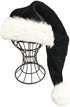 Black and White Deluxe Adults Santa Hat for Black Christmas Theme