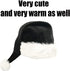 Black and White Deluxe Adults Santa Hat for Black Christmas Theme