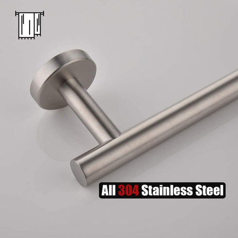 JQK Bath Towel Bar, 24 Inch Stainless Steel Towel Rack Bathroom, Towel Holder Brushed Finished Wall Mount, Total Length 27 Inch, TB110L24-BN