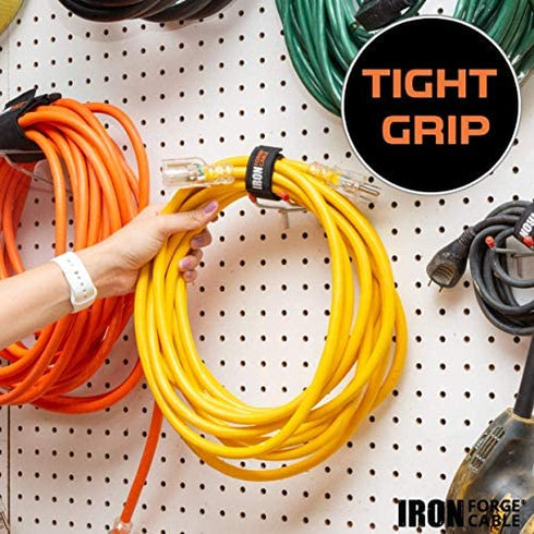 Extension Cord Wrap Organizer, 4 Pack of Elastic Storage Straps - 24 Inch Stretchy Hook and Loop Cinch Straps for Power Cables, Hoses, Ropes, and More