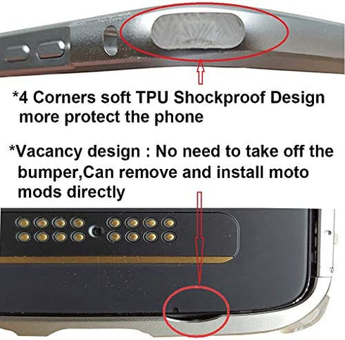 Moto Z4 Case,Aluminum Bumper Frame Cover Compatible with Moto Mods Moto Hasselblad True Zoom Camera 5g Mod Power Pack Battery Moto Style Shell Wireless Charger Slim Fit Motorola Moto Z4(Black)