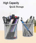 Qualsen Pen Holder for Desk 4 Pack, Mesh Desk Organizer Pencil Holder for Desk, Mesh Pen Holders Office Pen Organizer Silver, 4 Pack