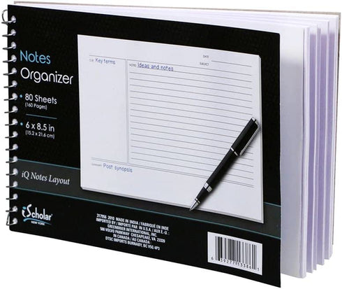 iQ Notes Organizer Tablet - Spiral Bound - 80 Sheets - 6 x 8.5 Inches