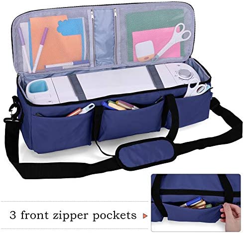 Luxja Carrying Case Compatible with Cricut Explore Air (Air2) and Maker, Foldable Bag Compatible with Cricut Explore Air (Air2) and Supplies (Bag Only), Dark Blue