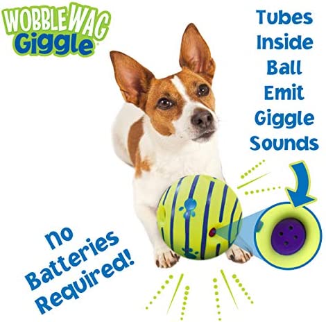 Wobble Wag Giggle Ball, Interactive Dog Toy, Fun Giggle Sounds When Rolled or Shaken, Pets Know Best, As Seen On TV