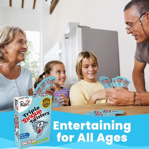 Really?! Triple Tongue Twisters, Hilarious Family Educational Card Games for Kids 8-12 Teens and Adults, Party Games, Fun Speech Therapy Games, Stocking Stuffers for Kids Under 10 Dollars, Holiday