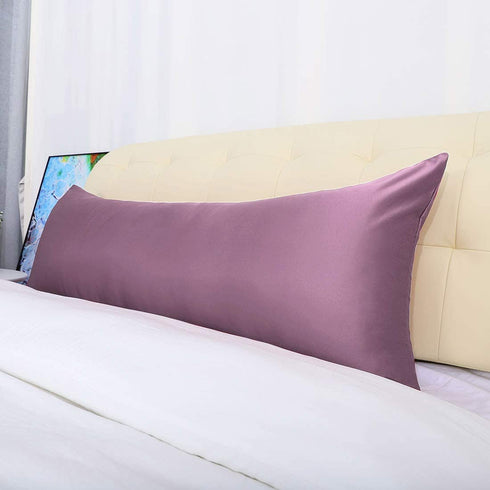 uxcell Body Pillow Cover 20x54 Inch Mauve Silky Satin Body Pillowcases for Hair and Skin Luxury Cooling Anti Wrinkle Wash-