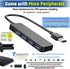 4-Port USB Hub 3.0, T-Sound USB Splitter for Laptop, Ps4 Keyboard and Mouse Adapter for Dell, Asus, HP, MacBook Air, Surface Pro, Acer, Xbox, Flash Drive, Mobile HD, Console, Printer, Camera