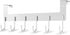 UDENIS Over Door Hook,Over Door Heavy Duty Metal Long Hanger,Bath,Bedroom,Dorm,Closet,Office Over Door Organizer,Screwless Back of Door Hook for Coat,Hat,Purse,Bagpack,Clothing,Jacket (Silver)