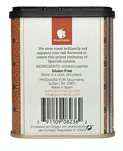 Gourmanity 70g Sweet Smoked Spanish Paprika Tin Pack 2, Pimenton De La Vera Dulce, Sweet Smoked Paprika Powder, Smoked Paprika Seasoning, Sweet Paprika Powder, Sweet Spanish Smoked Paprika Pimenton