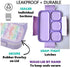 Unicorn Bento Lunch Box for Girls, Kids | Snack Containers with 4 Compartment Dividers, Boxes for Toddlers Pre-School Daycare Tween Lunches BPA Free, Food and Microwave Safe | Purple Rainbow Unicornio