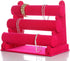 Glitterymall Jewelry Bracelet Watch Display Stand Bar Necklace Watch Display Rack Stand Holder Organizer Tower (Hot pink velvet 3 Tier)