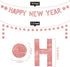 Rose Gold Glitter, Happy New Year Banner - No DIY, 2 Strings | Happy New Year Sign Happy New Year Decorations 2023 | New Years Eve Party Supplies 2023 | New Years Eve Banner, New Years Eve Decorations