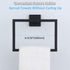 Towel Holder Matte Black, Angle Simple Stainless Steel Bathroom Hand Towel Rack, Square Towel Ring for Wall, 7.09-Inch