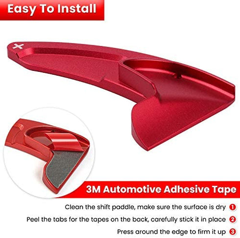 Steering Wheel Shift Paddle Extended Shifter Trim Cover for Dodge Challenger Charger Durango RT & Scat Pack 2015-2020, for Jeep Grand Cherokee 2014-2020 Interior Decoration Accessories (Red 2PCS)