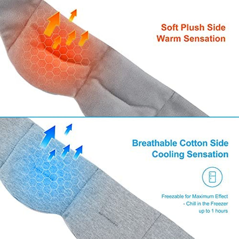 Weighted Sleep Mask Pain Relief Mask, Hot Cold Therapy Compression for Headache, Migraine, Sinus Pain, Puffy Eyes, Dry Eyes, Light Blocking Eye Pillow, Cotton Eye Cover for Sleeping Faster and Better