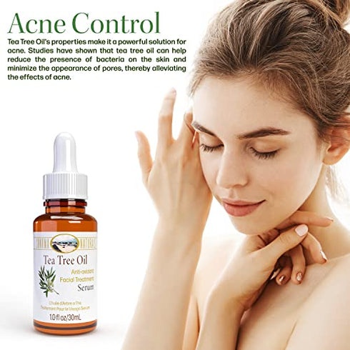 Sonoma Naturals Tea Tree Oil Serum for Face, 1 oz | Acne & Dry Skin | Pore Minimizer | Skin Moisturizing & Healing | Anti Oxidant Rich | Anticeptic & Antifungal