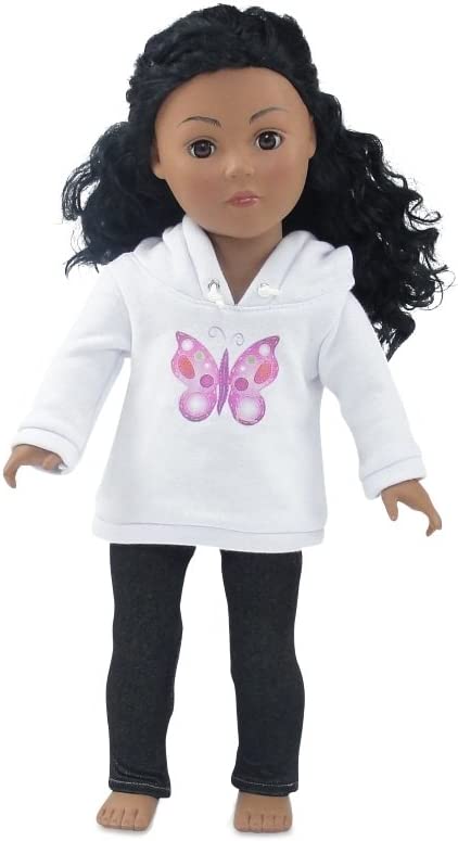 Emily Rose 18 Inch Doll Clothes Accessories Gift Set for Kids Girls | Hooded Sweatshirt Basics 18" Doll Outfit with Black Stretch Jeans | Gift Boxed! | Fits Most 18" Dolls